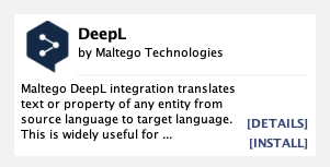 DeepL integration in Maltego