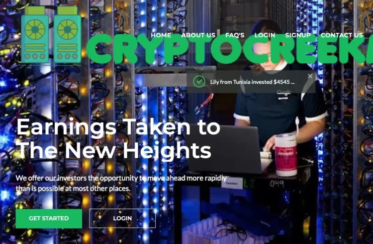 Cryptocreek Mining website
